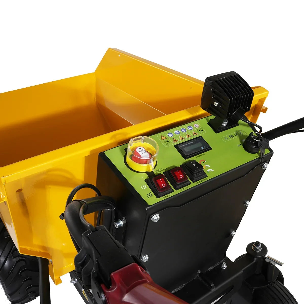 MechMaxx 1100Lbs Loading Battery Powered Barrow Electric Mini Dumper for Sale,  1000W 48V Brushless DC Motor,  E50
