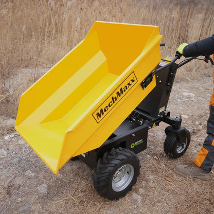 MechMaxx 1100Lbs Loading Battery Powered Barrow Electric Mini Dumper for Sale,  1000W 48V Brushless DC Motor,  E50