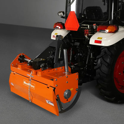 4FT 3-Point Gear Drive Rotary Tiller, 18-35HP Tractor, PTO Shaft Included (With Slip Clutch), Cat. 1 Hookup , RT400