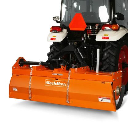 6FT 3-Point Gear Drive Rotary Tiller, 30-60HP Tractor, PTO Shaft Included (With Slip Clutch), Cat. 2 Hookup, RT600