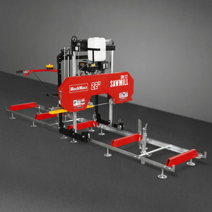 22" Portable Sawmill,  274cc 8.1HP Gasoline Engine,  18" Board Width,  13' Track Length ,  SM-22