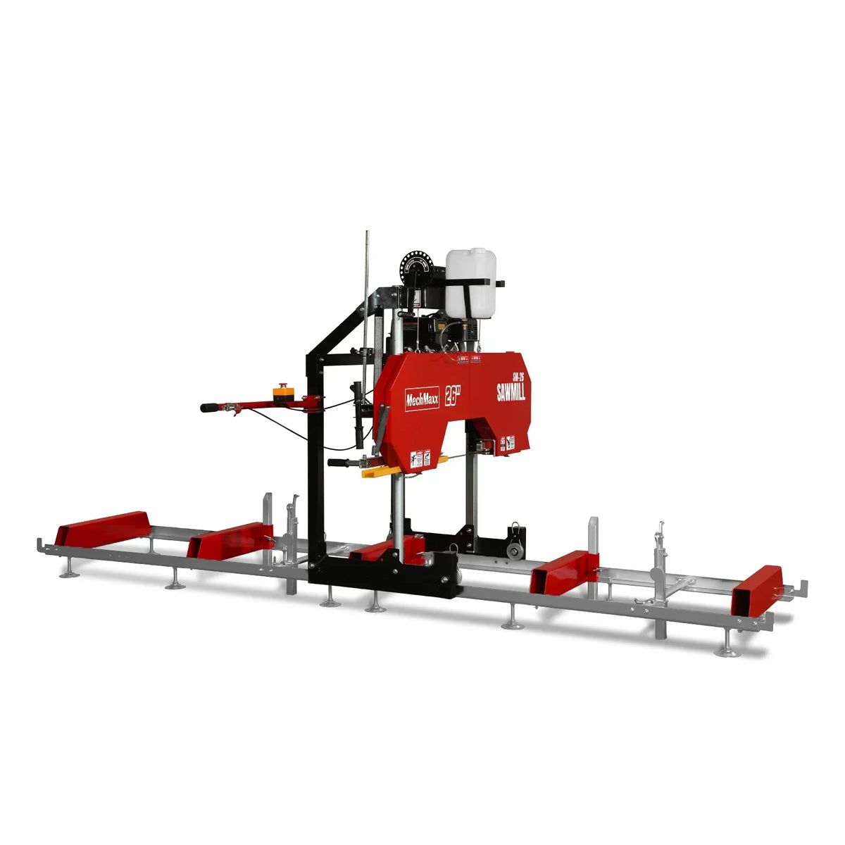 26" Portable Sawmill,  420cc 15HP E-Start Gasoline Engine,  20" Board  Width,  13' Track Length ,  SM-26