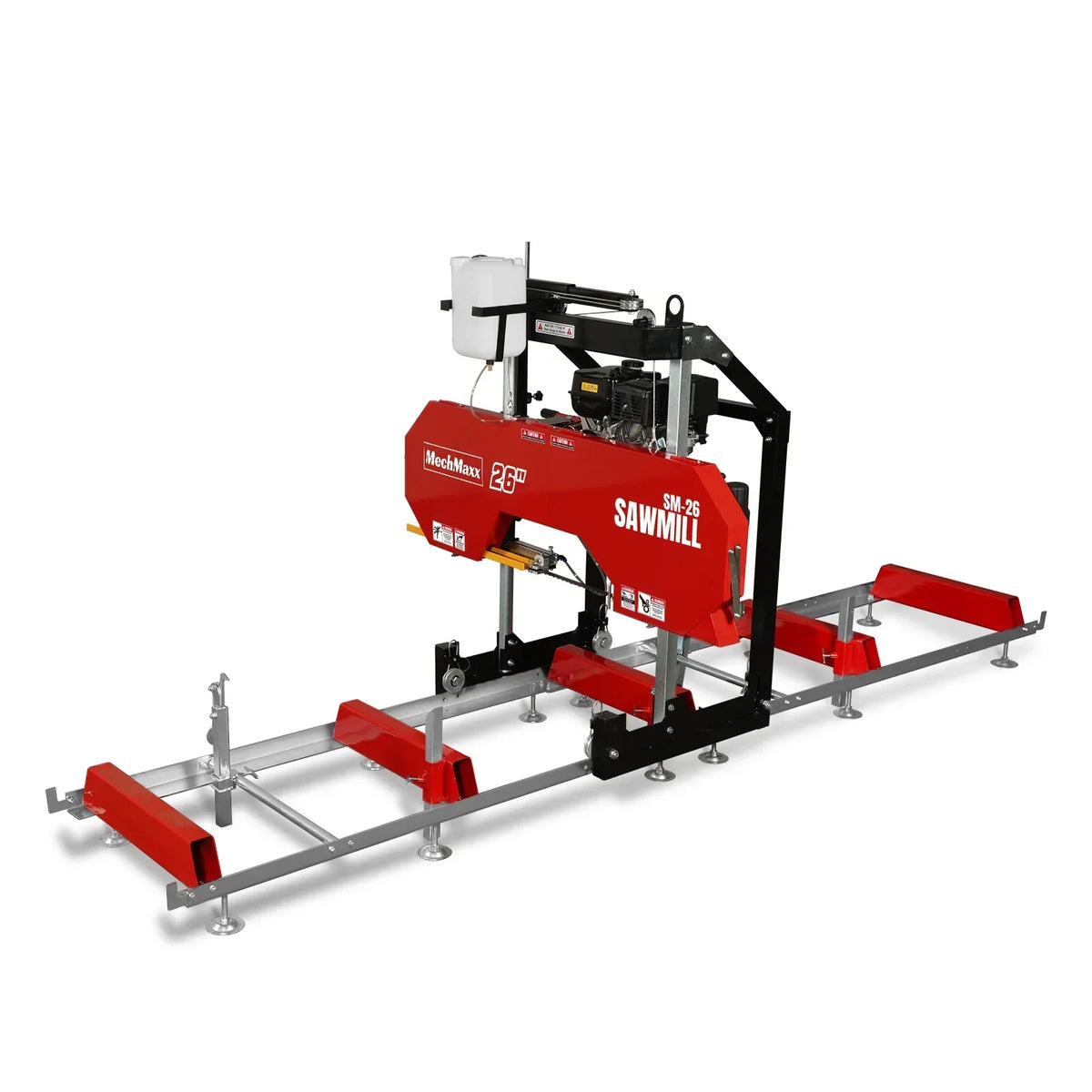 26" Portable Sawmill,  420cc 15HP E-Start Gasoline Engine,  20" Board  Width,  13' Track Length ,  SM-26