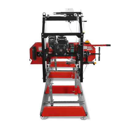 26" Portable Sawmill,  420cc 15HP E-Start Gasoline Engine,  20" Board  Width,  13' Track Length ,  SM-26