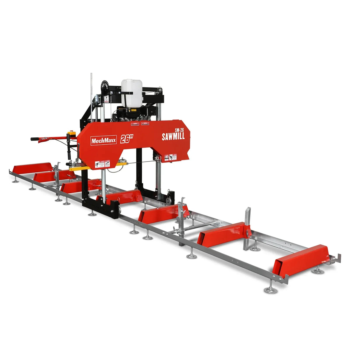 26" Portable Sawmill (5x Blades Included),  KOHLER CH440 429cc E-Start Gasoline Engine,  20" Board Width,  20' Track Length (13' Track Length + 6.4' Track Extension Included) ,  SM-26
