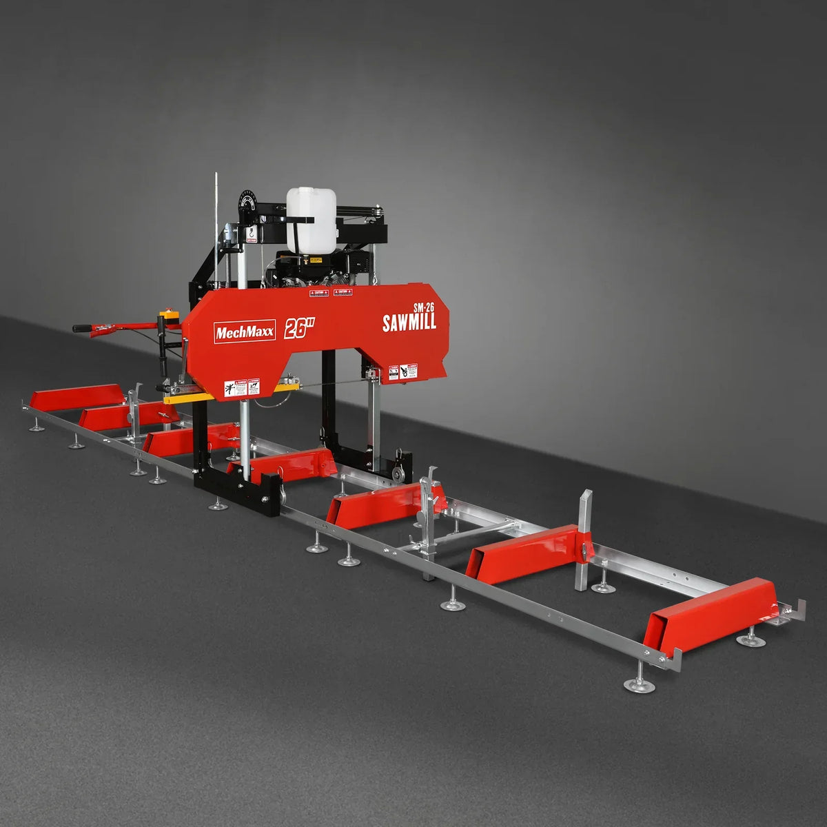 26" Portable Sawmill (5x Blades Included),  KOHLER CH440 429cc E-Start Gasoline Engine,  20" Board Width,  20' Track Length (13' Track Length + 6.4' Track Extension Included) ,  SM-26