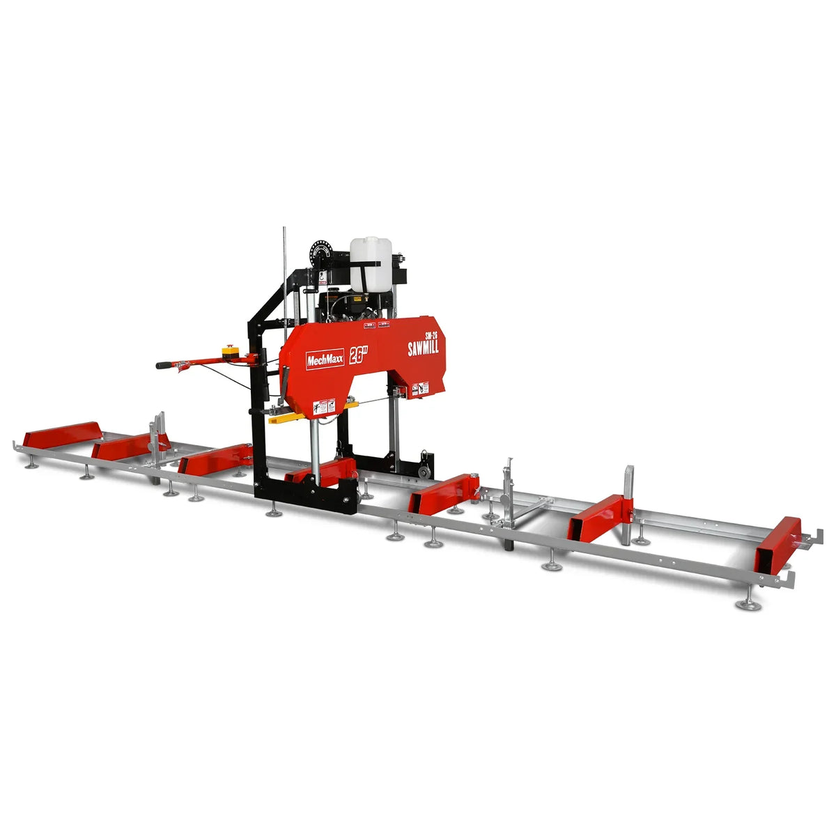 26" Portable Sawmill (5x Blades Included),  KOHLER CH440 429cc E-Start Gasoline Engine,  20" Board Width,  20' Track Length (13' Track Length + 6.4' Track Extension Included) ,  SM-26