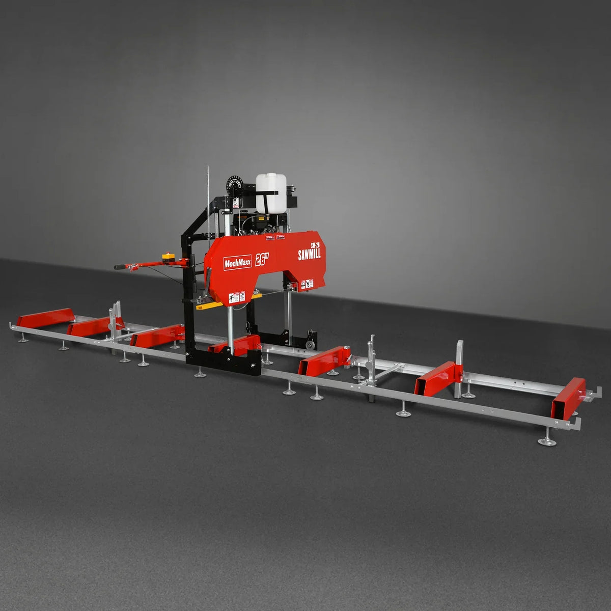 26" Portable Sawmill (5x Blades Included),  KOHLER CH440 429cc E-Start Gasoline Engine,  20" Board Width,  20' Track Length (13' Track Length + 6.4' Track Extension Included) ,  SM-26