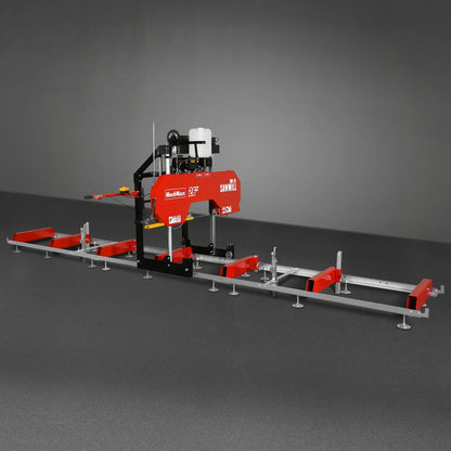26" Portable Sawmill (5x Blades Included),  KOHLER CH440 429cc E-Start Gasoline Engine,  20" Board Width,  20' Track Length (13' Track Length + 6.4' Track Extension Included) ,  SM-26