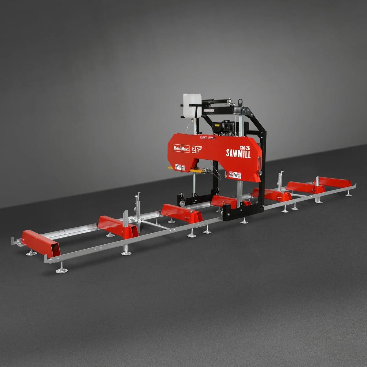 26" Portable Sawmill (5x Blades Included),  KOHLER CH440 429cc E-Start Gasoline Engine,  20" Board Width,  20' Track Length (13' Track Length + 6.4' Track Extension Included) ,  SM-26