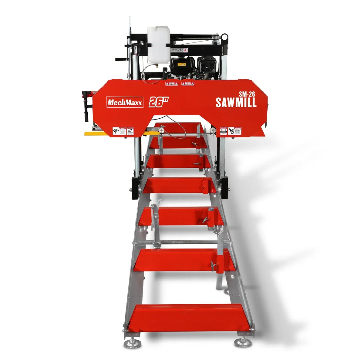 26" Portable Sawmill (5x Blades Included),  KOHLER CH440 429cc E-Start Gasoline Engine,  20" Board Width,  20' Track Length (13' Track Length + 6.4' Track Extension Included) ,  SM-26
