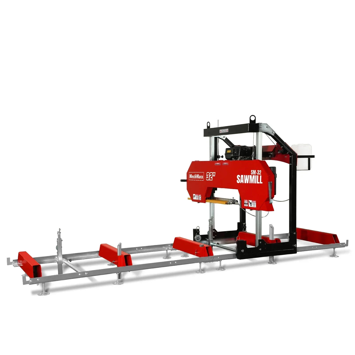 32" Portable Sawmill,  420cc 15HP E-Start Gasoline Engine,  26.5" Board Width,  13' Track Length ,  SM-32
