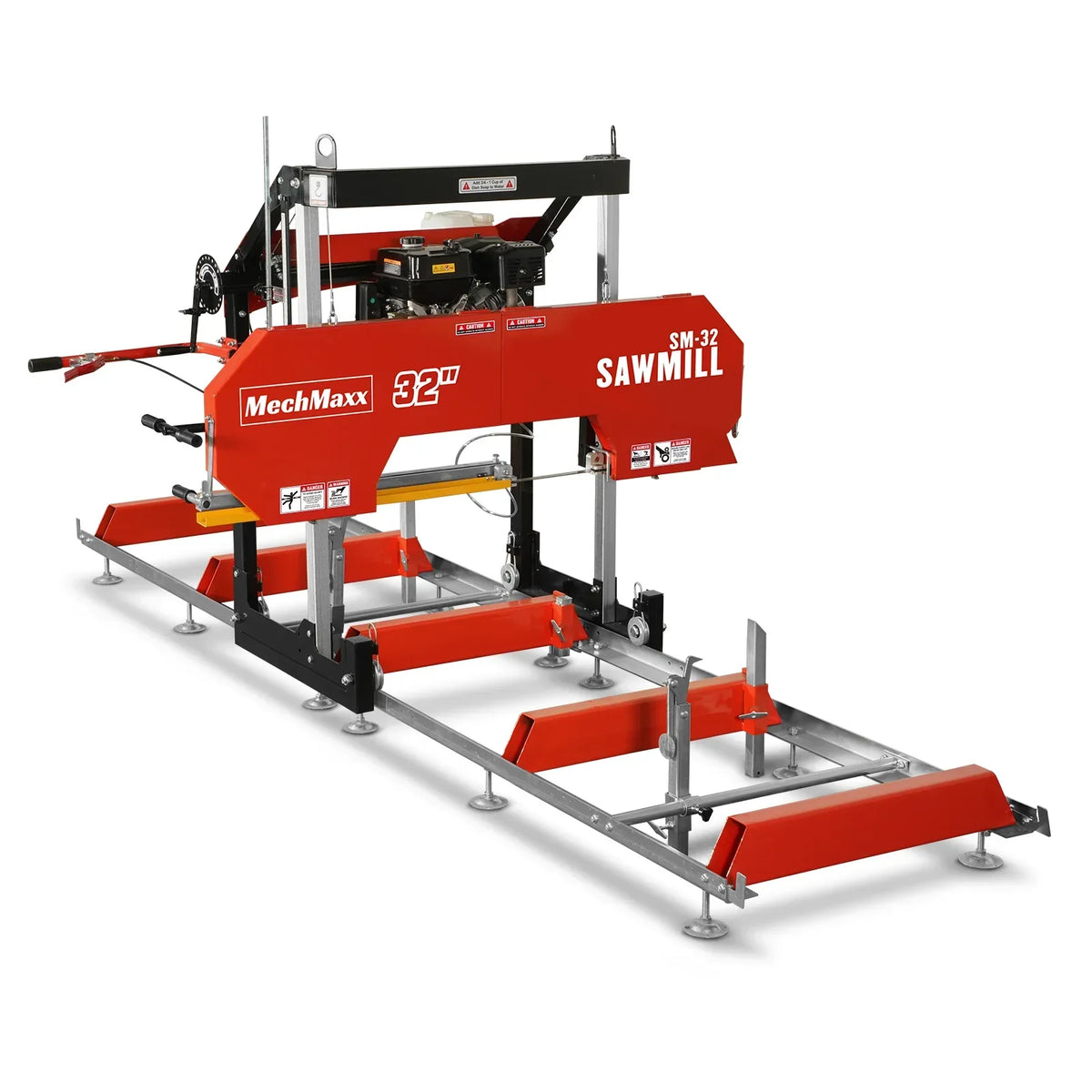 32" Portable Sawmill,  420cc 15HP DUCAR E-Start Gasoline Engine,  29" Board Width,  13' Track Length ,  SM32
