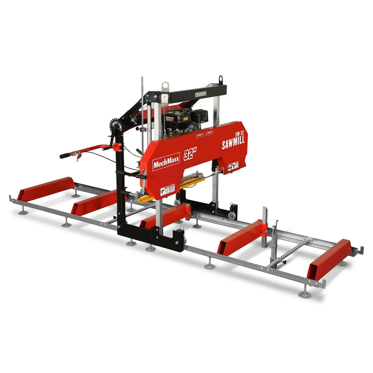 32" Portable Sawmill,  420cc 15HP DUCAR E-Start Gasoline Engine,  29" Board Width,  13' Track Length ,  SM32