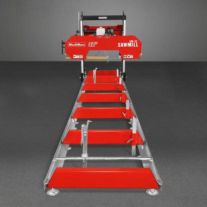 32" Portable Sawmill (5 x Blades Included),  HONDA GX390 389cc E-Start Gasoline Engine,  26.5" Board Width,  20' Track Length (13' Track Length + 6.4' Track Extension Included) ,  SM-32