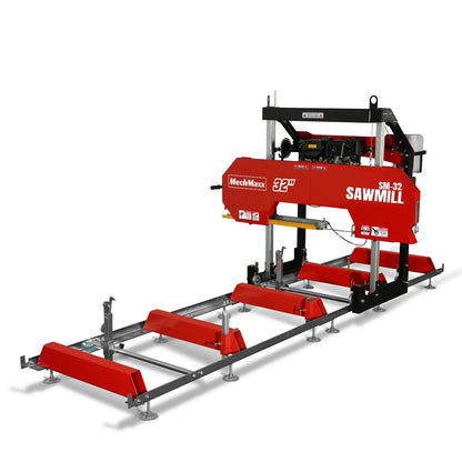 32" Portable Sawmill,  420cc 15HP DUCAR E-Start Gasoline Engine,  29" Board Width,  13' Track Length ,  SM32