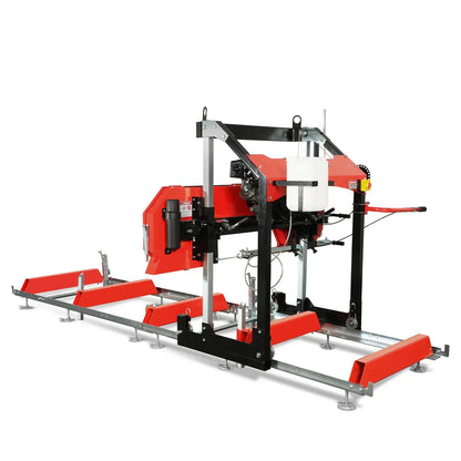 32" Portable Sawmill,  420cc 15HP DUCAR E-Start Gasoline Engine,  29" Board Width,  13' Track Length ,  SM32