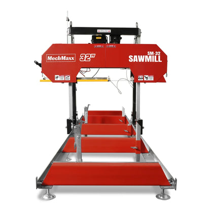 32" Portable Sawmill,  420cc 15HP E-Start Gasoline Engine,  26.5" Board Width,  13' Track Length ,  SM-32
