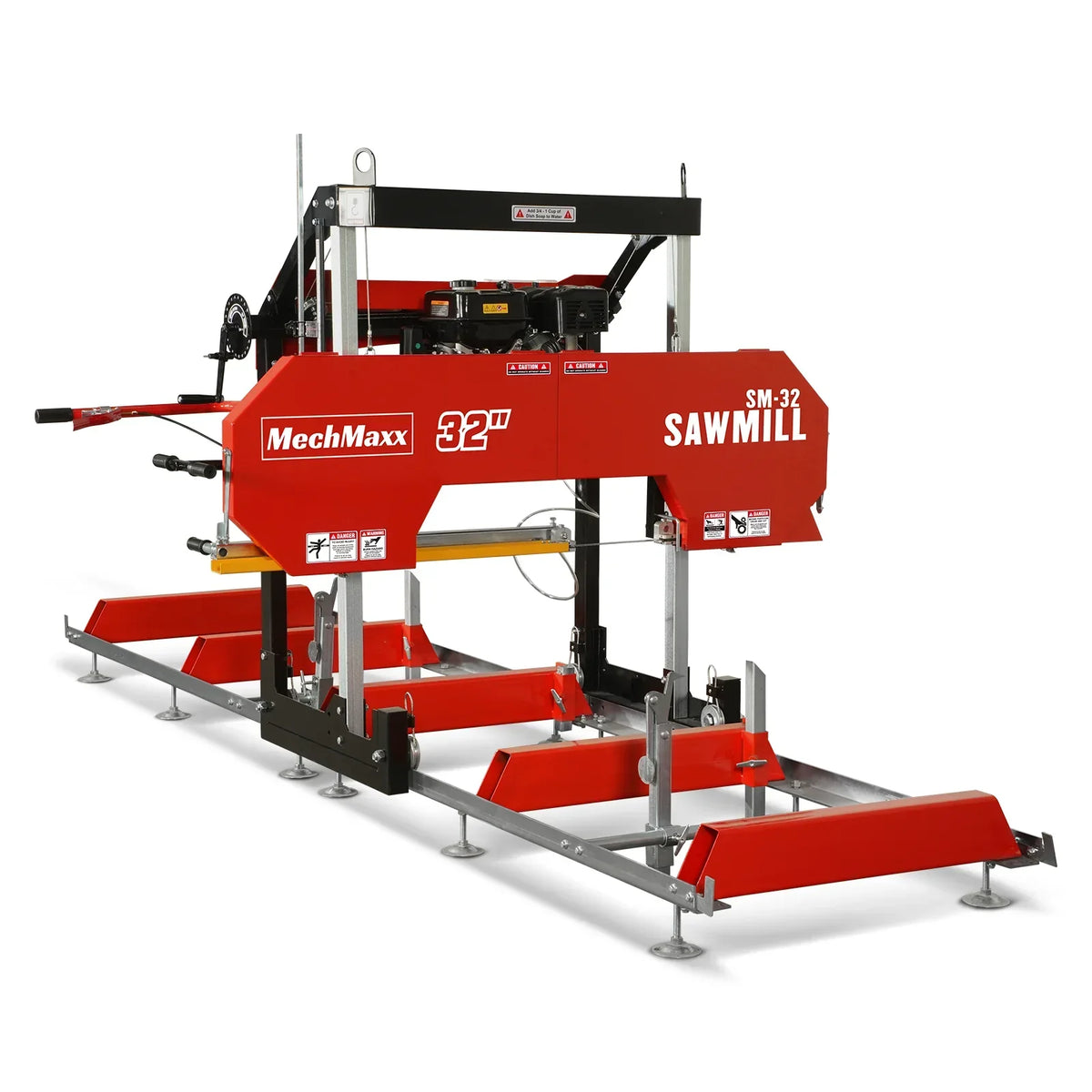 32" Portable Sawmill,  KOHLER CH440 429cc E-Start Gasoline Engine,  26.5" Board Width,  13' Track Length ,  SM-32