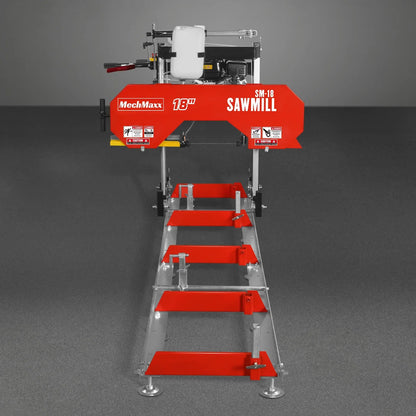 18" Portable Sawmill,  212cc 7HP Gasoline Engine,  15" Board  Width,  10' Track Length ,  SM-18