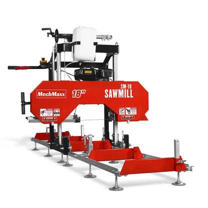 18" Portable Sawmill,  212cc 7HP Gasoline Engine,  15" Board  Width,  10' Track Length ,  SM-18