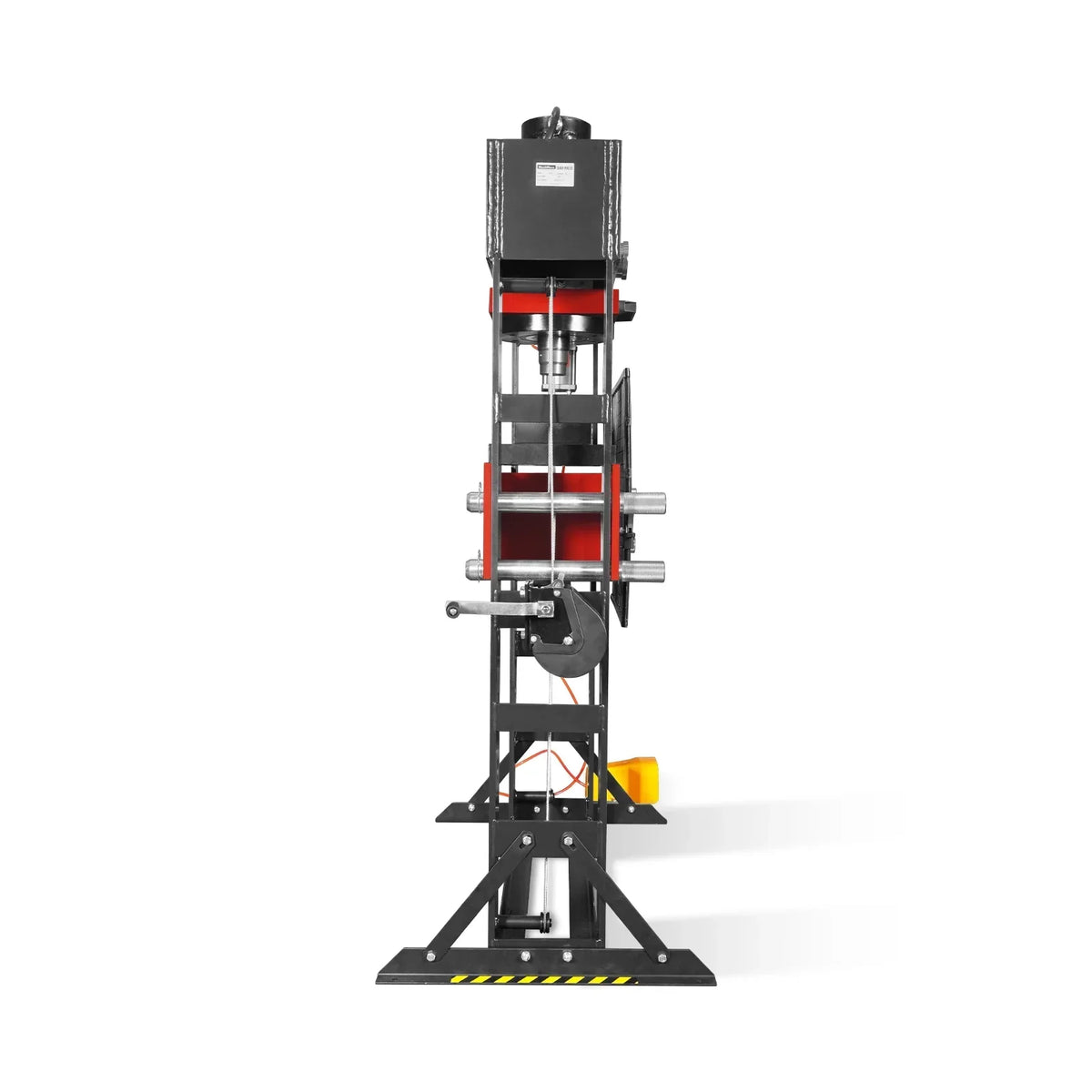 100 Ton H-Frame Air/Hydraulic Shop Press with Hand Winch,  Fully Welded Steel Frame,  Safety Guard,  Foot Pedal Control,  HSP100