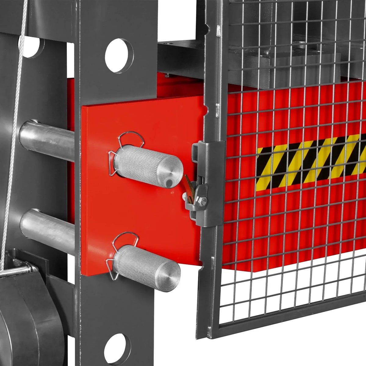 100 Ton H-Frame Air/Hydraulic Shop Press with Hand Winch,  Fully Welded Steel Frame,  Safety Guard,  Foot Pedal Control,  HSP100