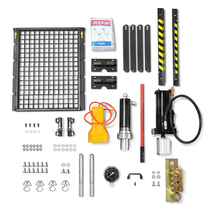 20 Ton H-Frame Air/Hydraulic Shop Press with Press Pin Kit, Fully Welded Steel Frame, Safety Guard, Foot Pedal Control, HSP20