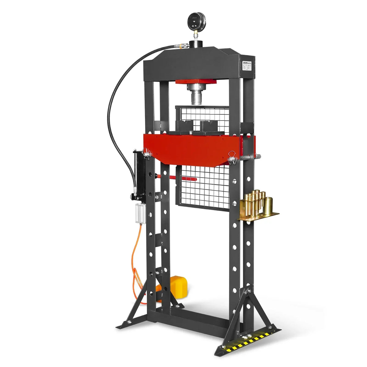 20 Ton H-Frame Air/Hydraulic Shop Press with Press Pin Kit, Fully Welded Steel Frame, Safety Guard, Foot Pedal Control, HSP20