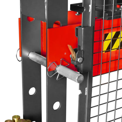 20 Ton H-Frame Air/Hydraulic Shop Press with Press Pin Kit, Fully Welded Steel Frame, Safety Guard, Foot Pedal Control, HSP20