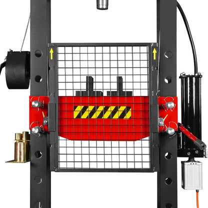 30 Ton H-Frame Air/Hydraulic Shop Press with Hand Winch & Press Pin Kit,  Fully Welded Steel Frame,  Safety Guard,  Foot Pedal Control,  HSP30