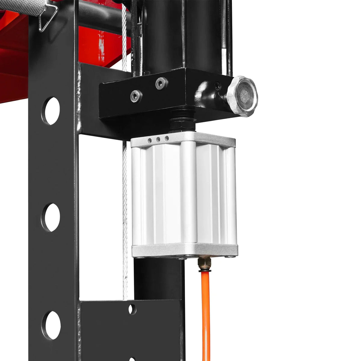 30 Ton H-Frame Air/Hydraulic Shop Press with Hand Winch & Press Pin Kit,  Fully Welded Steel Frame,  Safety Guard,  Foot Pedal Control,  HSP30