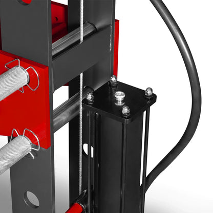 50 Ton H-Frame Air/Hydraulic Shop Press with Hand Winch & Press Pin Kit,  Fully Welded Steel Frame,  Safety Guard,  Foot Pedal Control,  HSP50