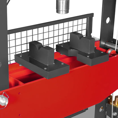 50 Ton H-Frame Air/Hydraulic Shop Press with Hand Winch & Press Pin Kit,  Fully Welded Steel Frame,  Safety Guard,  Foot Pedal Control,  HSP50