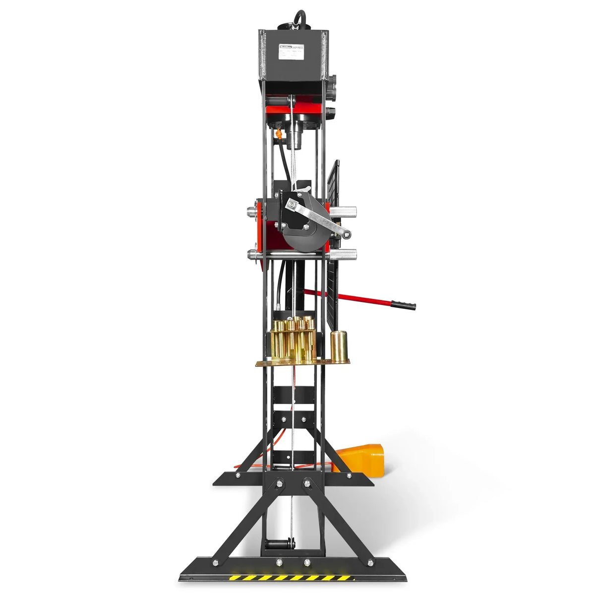 50 Ton H-Frame Air/Hydraulic Shop Press with Hand Winch & Press Pin Kit,  Fully Welded Steel Frame,  Safety Guard,  Foot Pedal Control,  HSP50