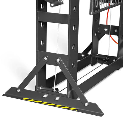 75 Ton H-Frame Air/Hydraulic Shop Press with Hand Winch,  Fully Welded Steel Frame,  Safety Guard,  Foot Pedal Control,  HSP75