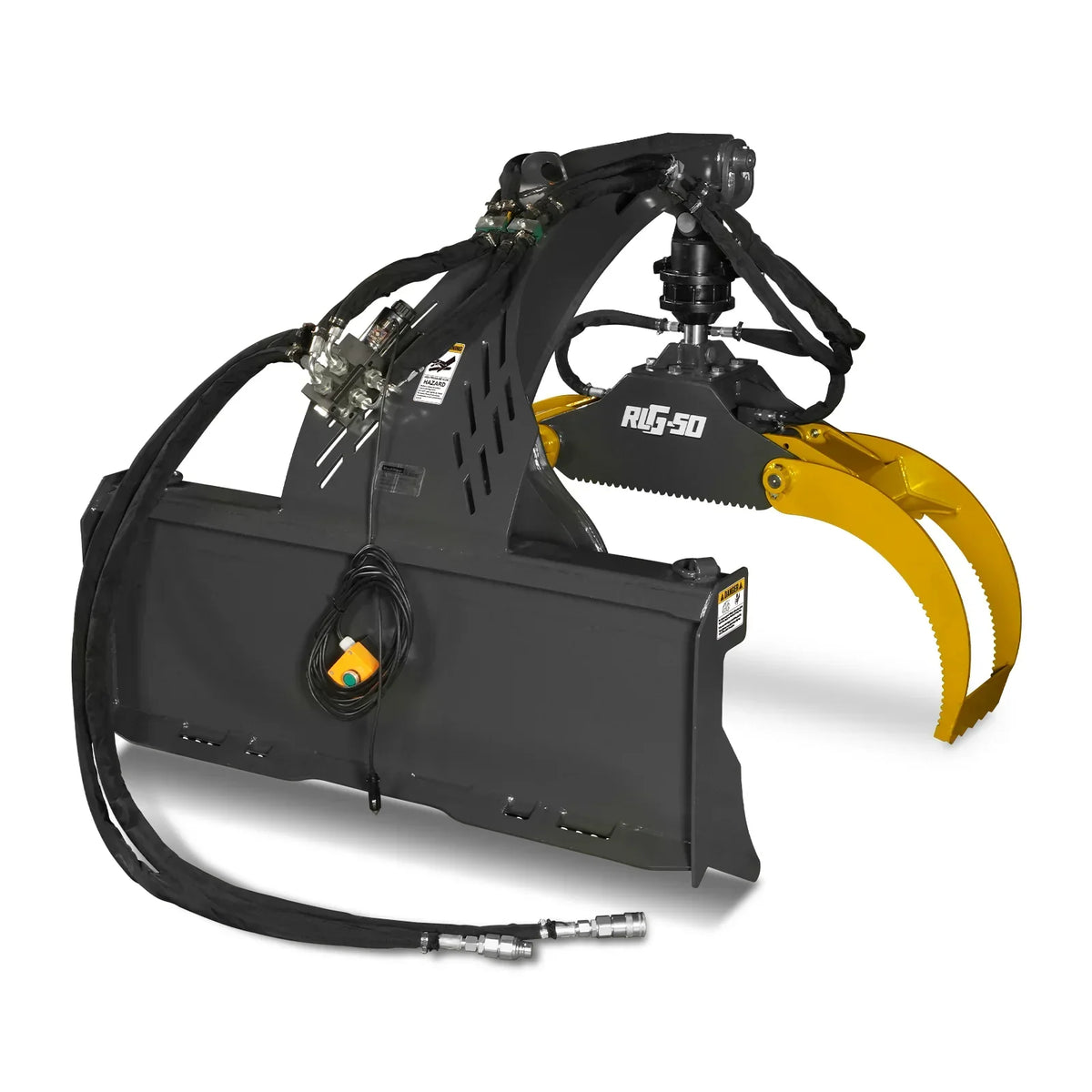 50" Skid Steer Rotary Log Grapple,  360° Rotation,  3000 Lbs Capacity