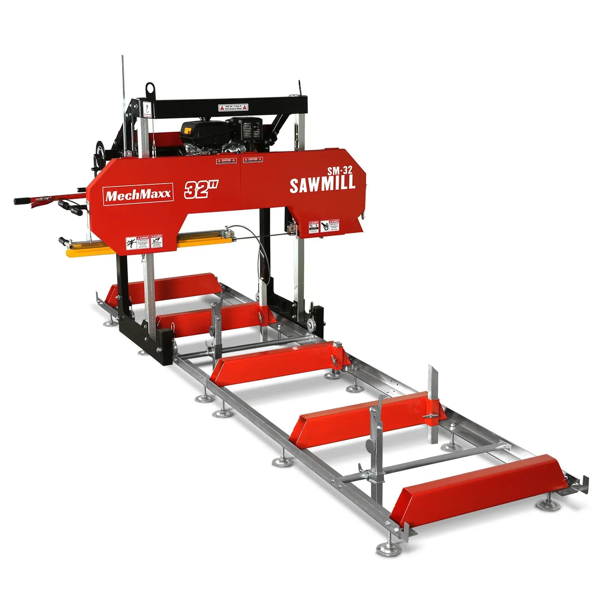 32" Portable Sawmill,  KOHLER CH440 429cc E-Start Gasoline Engine,  26.5" Board Width,  13' Track Length ,  SM-32