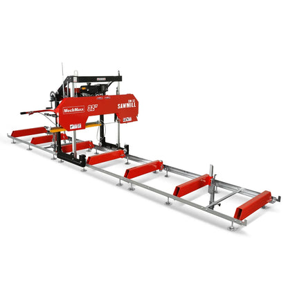 32" Portable Sawmill (5 x Blades Included),   KOHLER CH440 429cc E-Start Gasoline Engine,  26.5" Board Width,  20' Track Length (13' Track Length + 6.4' Track Extension Included) ,  SM-32