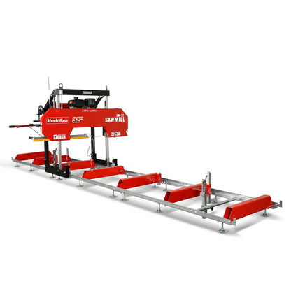 32" Portable Sawmill (5 x Blades Included),   KOHLER CH440 429cc E-Start Gasoline Engine,  26.5" Board Width,  20' Track Length (13' Track Length + 6.4' Track Extension Included) ,  SM-32
