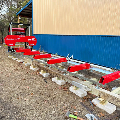 32" Portable Sawmill (5 x Blades Included),   KOHLER CH440 429cc E-Start Gasoline Engine,  26.5" Board Width,  20' Track Length (13' Track Length + 6.4' Track Extension Included) ,  SM-32