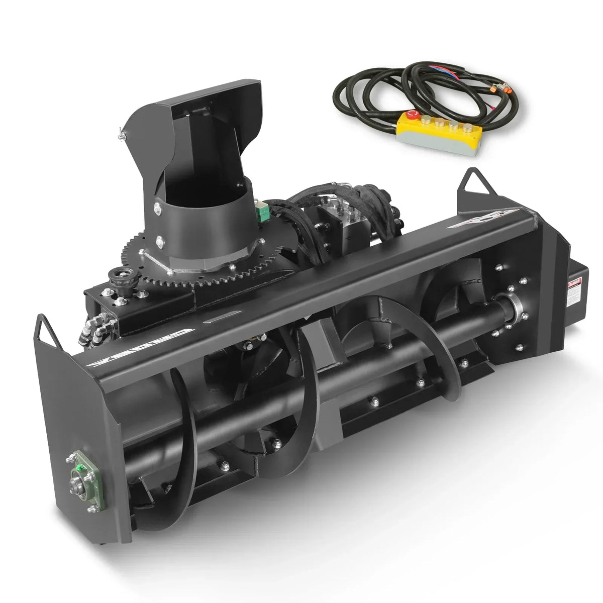 48'' Width, 20" Intake, Hydraulic Snow Blower for Mini Skid Steer, Remote Control Chute Rotation and Deflector, MSB48