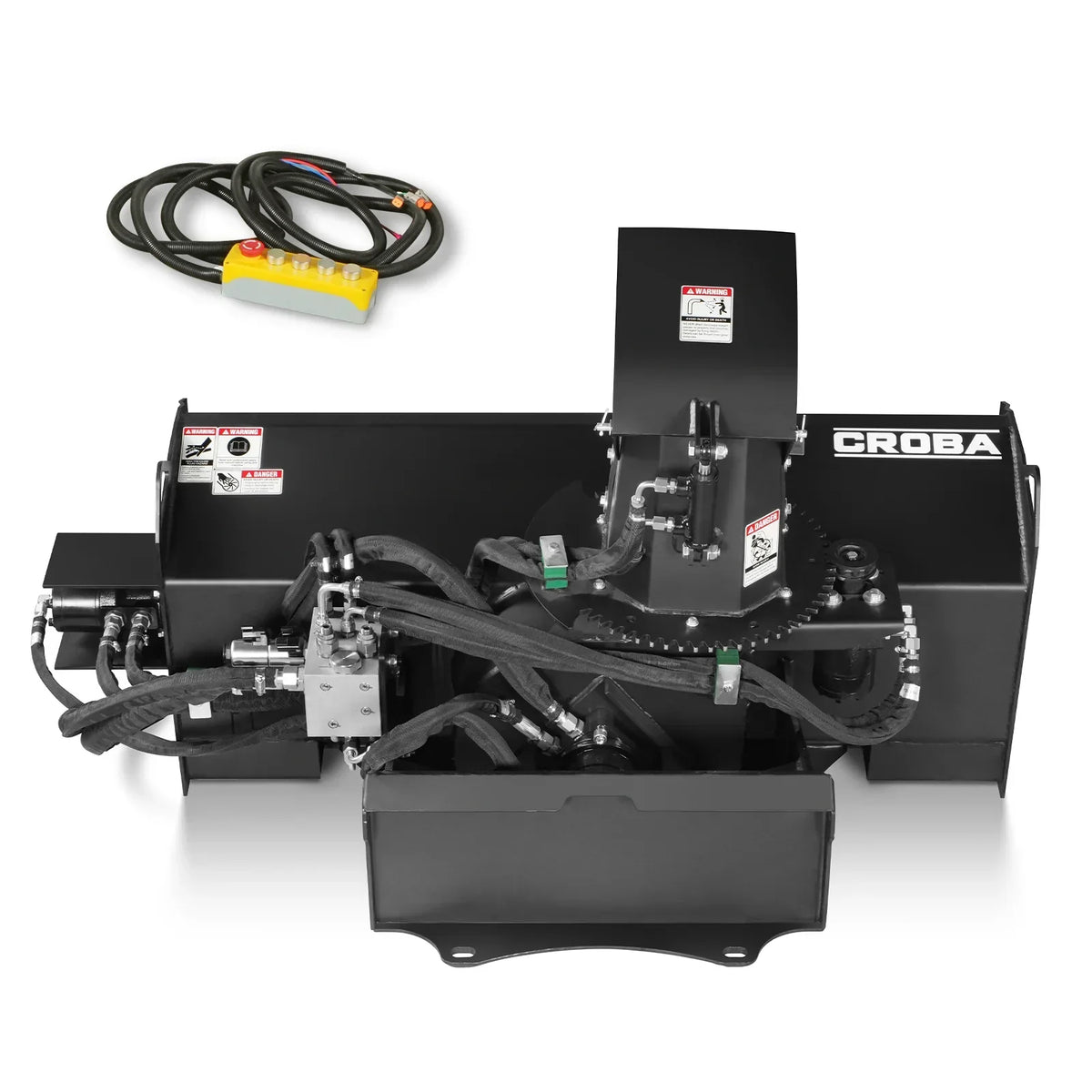 48'' Width, 20" Intake, Hydraulic Snow Blower for Mini Skid Steer, Remote Control Chute Rotation and Deflector, MSB48