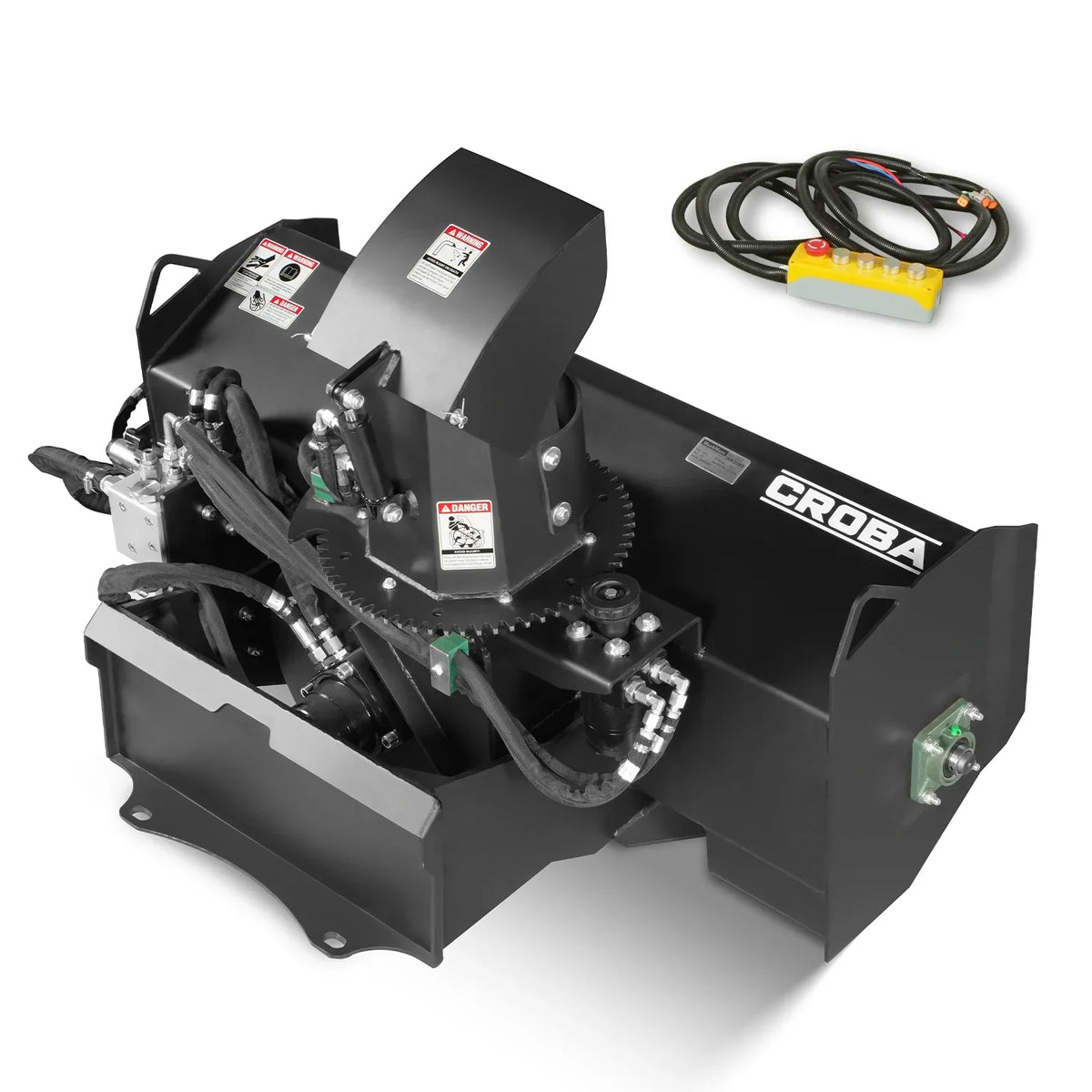 48'' Width, 20" Intake, Hydraulic Snow Blower for Mini Skid Steer, Remote Control Chute Rotation and Deflector, MSB48