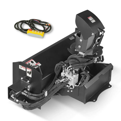 48'' Width, 20" Intake, Hydraulic Snow Blower for Mini Skid Steer, Remote Control Chute Rotation and Deflector, MSB48