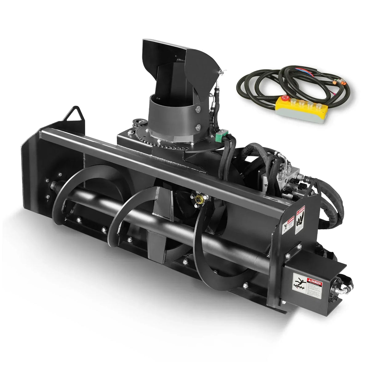 48'' Width, 20" Intake, Hydraulic Snow Blower for Mini Skid Steer, Remote Control Chute Rotation and Deflector, MSB48