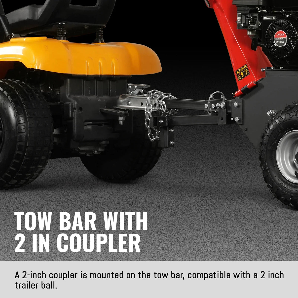 4 inch DUCAR 212cc 7hp Gas Engine Powered Wood Chipper with Towbar,  GS650