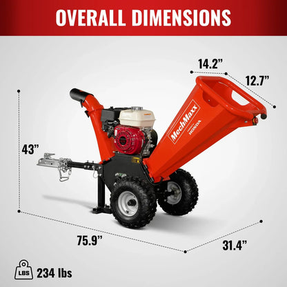 HONDA GX200 Gasoline Engine Powered 4 inch Wood Chipper,  GS650