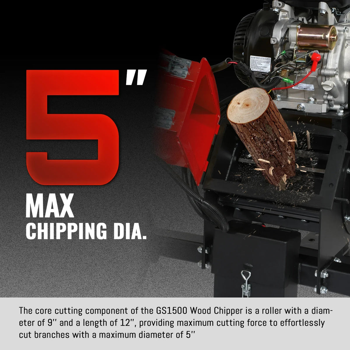 5 inch E-start ZONSEN 459cc Gasoline Engine Powered Wood Chipper ,  GS1500