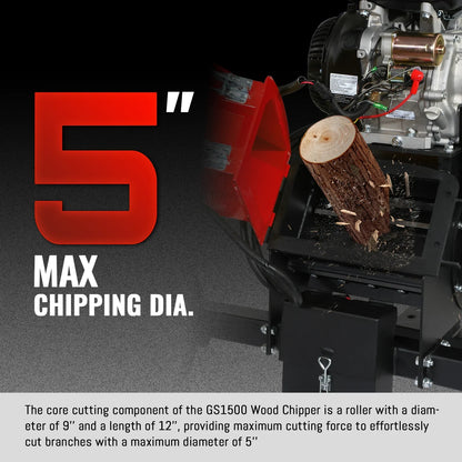 5 inch E-start ZONSEN 459cc Gasoline Engine Powered Wood Chipper ,  GS1500
